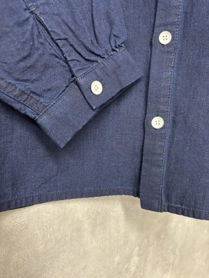 画像3: Clip tab　IDCシャンブレーフリルシャツ　090；ネイビー　サイズ；2 (3)