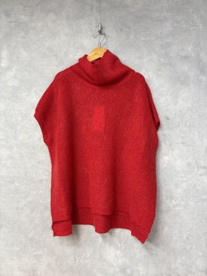 画像1: YARRA 　モヘアブレンドタートルニットベスト　40；レッド　FREE (1)