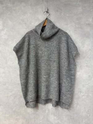 画像1: YARRA 　モヘアブレンドタートルニットベスト　80；グレー　FREE (1)