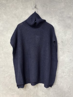 画像1: YARRA 　モヘアブレンドタートルニットベスト　55；ネイビー　FREE (1)