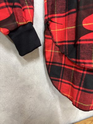 画像4: 2025AW   フランキーグロウ　BOA HOODE  CHECK PO　SHIRT　　  カラー；BLACK-RED　　サイズ；F2(おとな) (4)