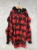 画像1: 2025AW   フランキーグロウ　BOA HOODE  CHECK PO　SHIRT　　  カラー；BLACK-RED　　サイズ；F2(おとな) (1)