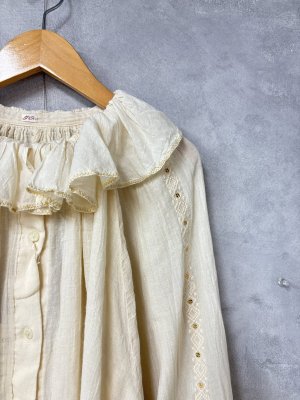 画像2: 2025秋冬 　GTH　	  スパンコール キラキラ ブラウス　　1；白 (2)