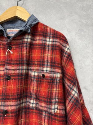 画像2: 2025秋冬　DENIMDUNGAREE　 シャギーチェック リメイク シャツ　5；赤 (2)