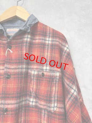 画像2: 2025秋冬　DENIMDUNGAREE　 シャギーチェック リメイク シャツ　5；赤 (2)