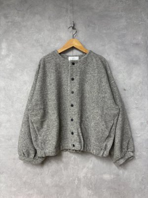 画像1: grin　ボアバルーンカーディガン　　920；グレー　サイズ；2 (1)