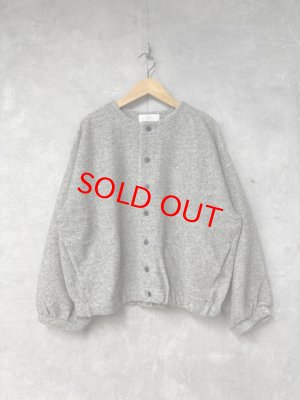 画像1: grin　ボアバルーンカーディガン　　920；グレー　サイズ；2 (1)