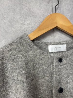 画像3: grin　ボアバルーンカーディガン　　920；グレー　サイズ；2 (3)