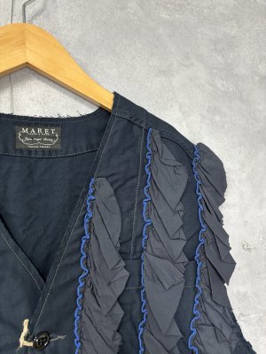 画像2: 2025秋冬　MARET(マレ)  ミリタリーフリルベスト　　4:紺　　サイズ:F (2)