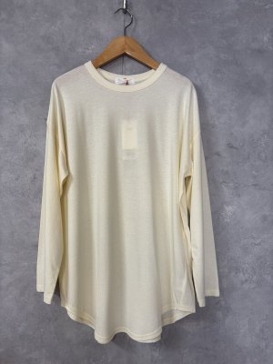 画像1: YARRA 　ナチュラルソフト天竺ロングカットソー　　02；アイボリー　　FREE (1)