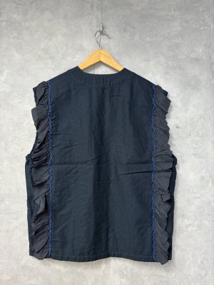 画像3: 2025秋冬　MARET(マレ)  ミリタリーフリルベスト　　4:紺　　サイズ:F (3)