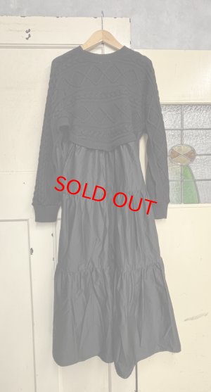 画像5: 2025秋冬　FITH   ニット✖️フハク　ティアードワンピース　2：黒 (5)