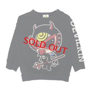 画像1: MY FIRST HYSTERIC　　DEVILKIN 羽付き 裏毛トレーナー　　10；ブラック　　　　 (1)