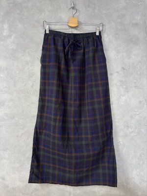 画像1: LILOU+LILY 　AUTUMN CHECK スカート　C.NAVY　　size:38 (1)