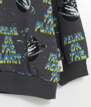 画像3: MakeYourDay　　宇宙でひと休み総柄裏毛トレーナー　　カラー；カーキ (3)