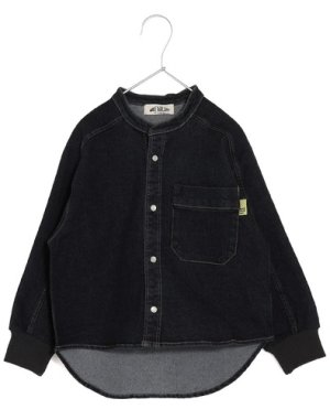 画像1: MakeYourDay　　バンドカラーシャツ　　BK　　 (1)
