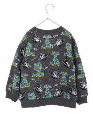 画像4: MakeYourDay　　宇宙でひと休み総柄裏毛トレーナー　　カラー；チャコール (4)