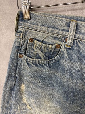 画像3: 2025秋冬　DENIMDUNGAREE　12ozHOME MADEデニム グランジ PN　44；ライトブルー (3)