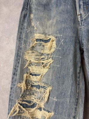 画像4: 2025秋冬　DENIMDUNGAREE　12ozHOME MADEデニム グランジ PN　44；ライトブルー (4)