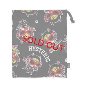 画像1: Hystericmini　DEVILKIN総柄 巾着　　14；ブラック系 (1)