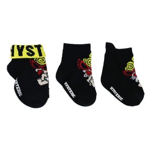 画像2: ☆MY FIRST HYSTERIC　ANGEL MINI BABY 3P ソックス　　10；ブラック (2)