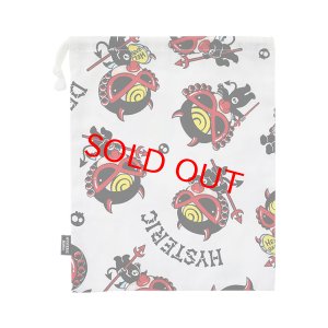 画像2: Hystericmini　DEVILKIN総柄 巾着　　04；ホワイト系 (2)