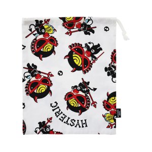 画像1: Hystericmini　DEVILKIN総柄 巾着　　04；ホワイト系 (1)