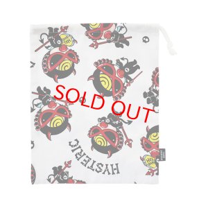 画像1: Hystericmini　DEVILKIN総柄 巾着　　04；ホワイト系 (1)