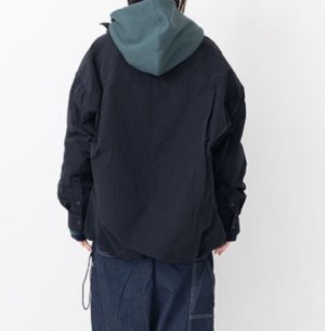 画像3: Veritecoeur    ユニセックスCNシャツジャケット　　カラー：D.navy (3)