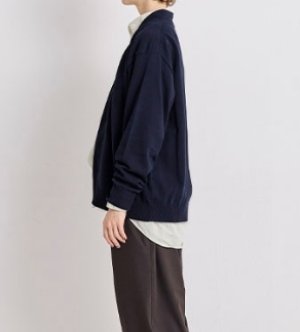 画像2: Veritecoeur   ユニセックスVネックカーディガン　　　カラー；NAVY (2)