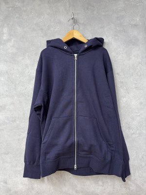 画像1: Veritecoeur   ユニセックスジップアップスウェット　　　カラー；NAVY (1)