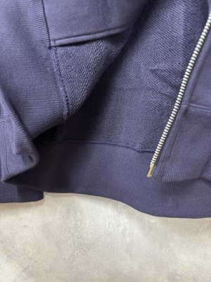 画像2: Veritecoeur   ユニセックスジップアップスウェット　　　カラー；NAVY (2)