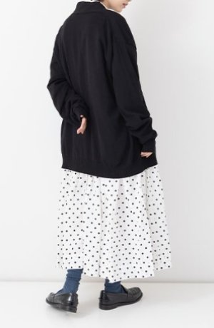 画像3: Veritecoeur  　ユニセックスVネックカーディガン　　　カラー；BLACK (3)