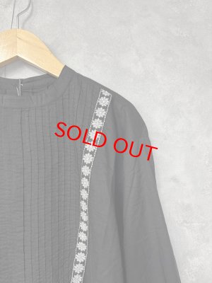 画像2: doux bleu　シルバー刺繍ブラウス　99；ブラック　サイズ；FREE (2)