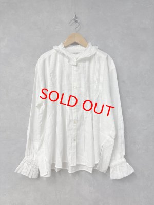 画像1: doux bleu　フリルカラーブラウス　　01；ホワイト　　サイズ；FREE (1)