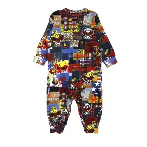 画像2: MY FIRST HYSTERIC　MESSY PATCHWORK総柄 Viscotex 裏毛カバーオール　　45；インディゴ (2)