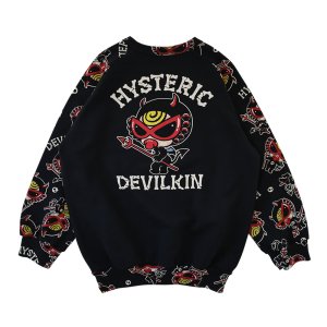 画像2: MY FIRST HYSTERIC　DEVILKIN ラグラン 裏毛トレーナー　　10；ブラック (2)