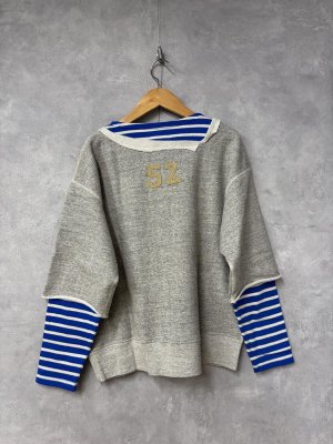 画像4: 2025秋冬　DENIMDUNGAREE　 ウラケ 52 レイヤード スウェット　　3；グレー　　サイズ；125 (4)