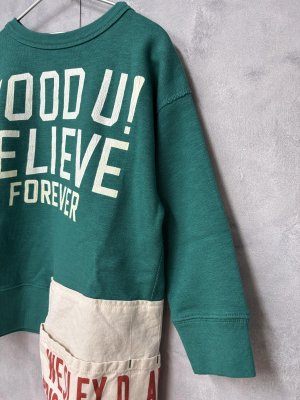 画像2: 2025秋冬　DENIMDUNGAREE　　ウラケ エプロン スウェット　8；グリーン (2)