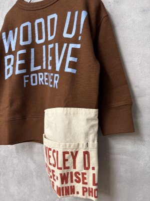 画像2: 2025秋冬　DENIMDUNGAREE　　ウラケ エプロン スウェット　　7；茶 (2)