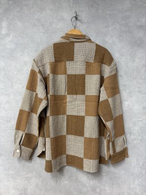 画像4: 2025秋冬　FITH     ツイードコットンチェックシャツ　　16；ベージュ (4)