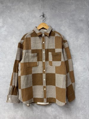 画像1: 2025秋冬　FITH     ツイードコットンチェックシャツ　　16；ベージュ (1)