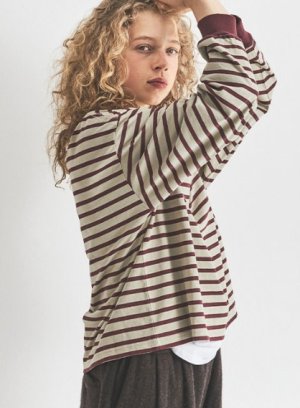 画像8: Veritecoeur    taco cotton ボーダーL/S　　　サイズ；F (8)