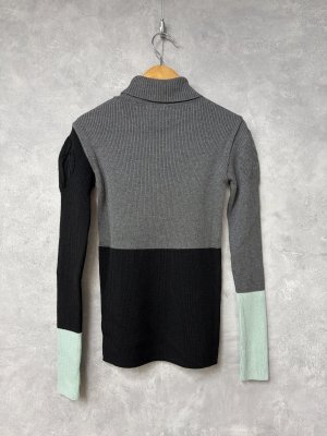 画像4: 2025AW   フランキーグロウ　MULTI COLOR SWELL  SHOULDER HIGH-NECK KNIT    カラー；D GRAY-BK-MT　(おとな) (4)