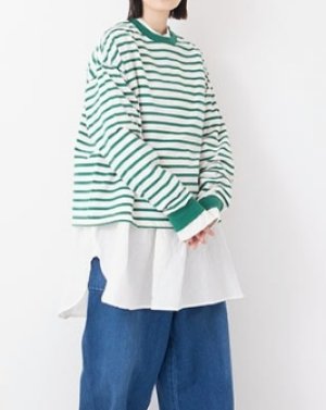 画像2: Veritecoeur    taco cotton ボーダーL/S　　　サイズ；F (2)