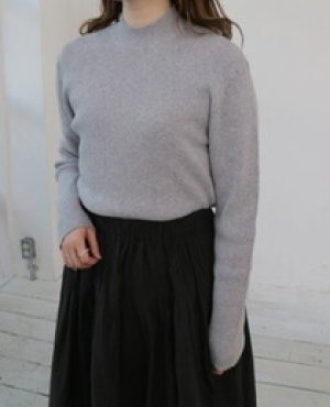 画像1: YARRA 　綿カシミヤハイネックリブニット　　80；グレー　　FREE (1)