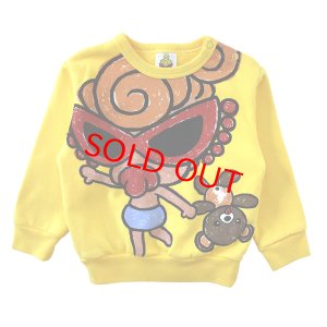 画像1: MY FIRST HYSTERIC　SELFISH BABY WITH BABY BEAR 裏毛トレーナー　　60；イエロー (1)