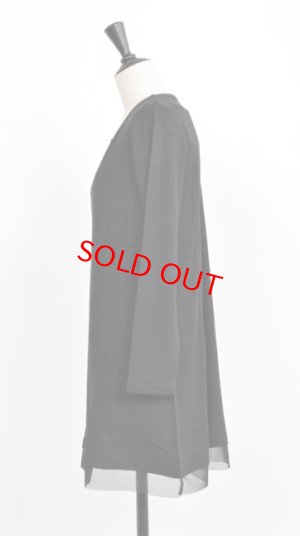 画像3: gomme　フレア長袖ワンピース 　1；黒　　サイズ；M (3)