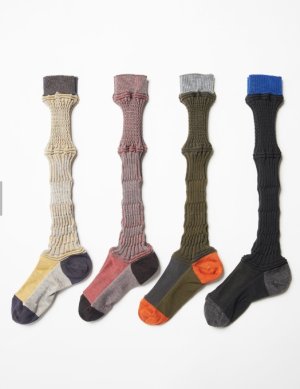 画像1: gomme　リンクスリブハイソックス　　サイズ；F (1)
