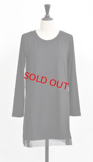 画像1: gomme　フレア長袖ワンピース 　1；黒　　サイズ；M (1)